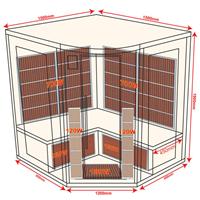 Sauna Infrarouge APOLLON - 3/4 Places - Dimensions